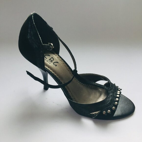 BCBG Black Suede T-Strap Stilettos – Size 6.5 - Picture 3 of 8